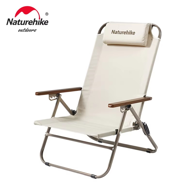 Outdoor Sport Chairs - Naturehike T02 เก้าอี้พับปรับระดับได้สำหรับตั้งแคมป์ พนักพิงสูง เหมาะสำหรับพักผ่อนกลางแจ้ง เก้าอี้พกพาพร้อมพนักพิงและที่วางแขน