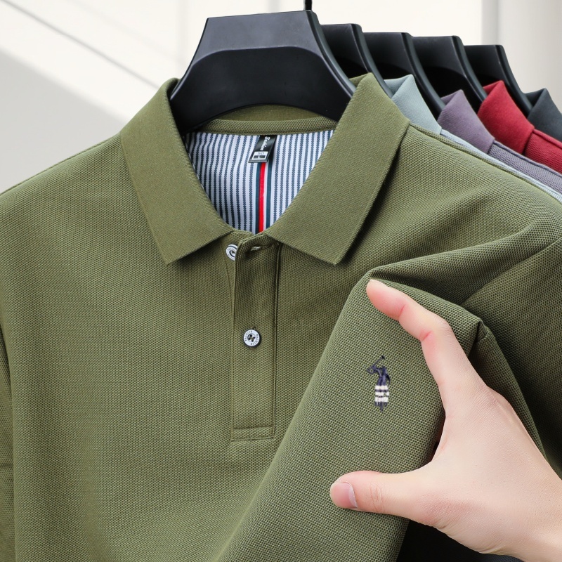 Polo Shirt Equestrian - เสื้อโปโลปักลายขี่ม้าแบรนด์ Paul รุ่นคลาสสิคประจำฤดูร้อน ผ้าฝ้ายแท้ คุณภาพสูง สำหรับผู้ชาย