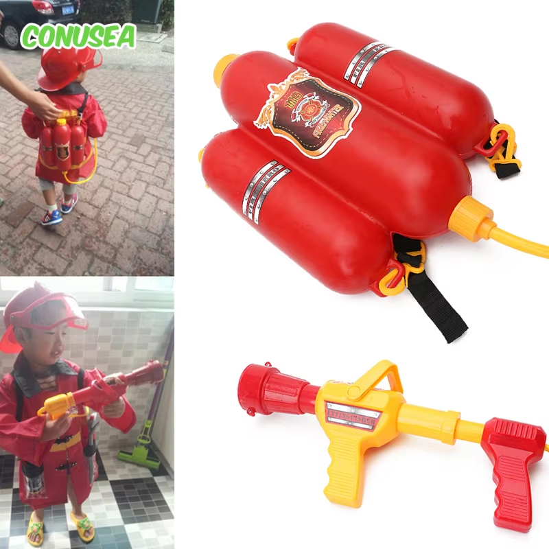 Outdoor Sport Games For Kids - Fire กระเป๋าเป้สะพายหลังปืนฉีดน้ําขนาดใหญ่ความจุ Fireman น้ําปืนดึงยิงฤดูร้อนสระว่ายน้ําชายหาดน้ําเกมกลางแจ้งของเล่นเด็กของขวัญ