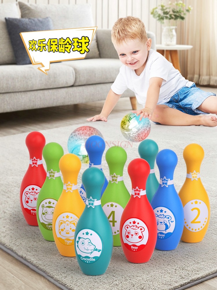 Indoor Sport And Outdoor Sports - ของเล่นโบว์ลิ่งสําหรับเด็ก ปฏิสัมพันธ์ระหว่างพ่อแม่และลูกในร่มขนาดใหญ่ กีฬา แสงสว่าง โรงเรียนอนุบาล ปริศนาเด็ก