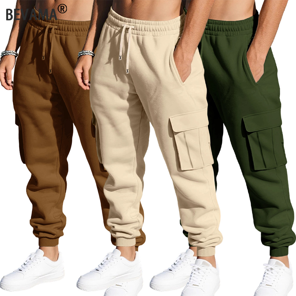 Outdoor Sport Hiking Pants - กางเกงวอร์มผู้ชาย สีพื้น ลำลอง สไตล์คาร์โก้ สำหรับออกกำลังกาย วิ่งจ๊อกกิ้ง