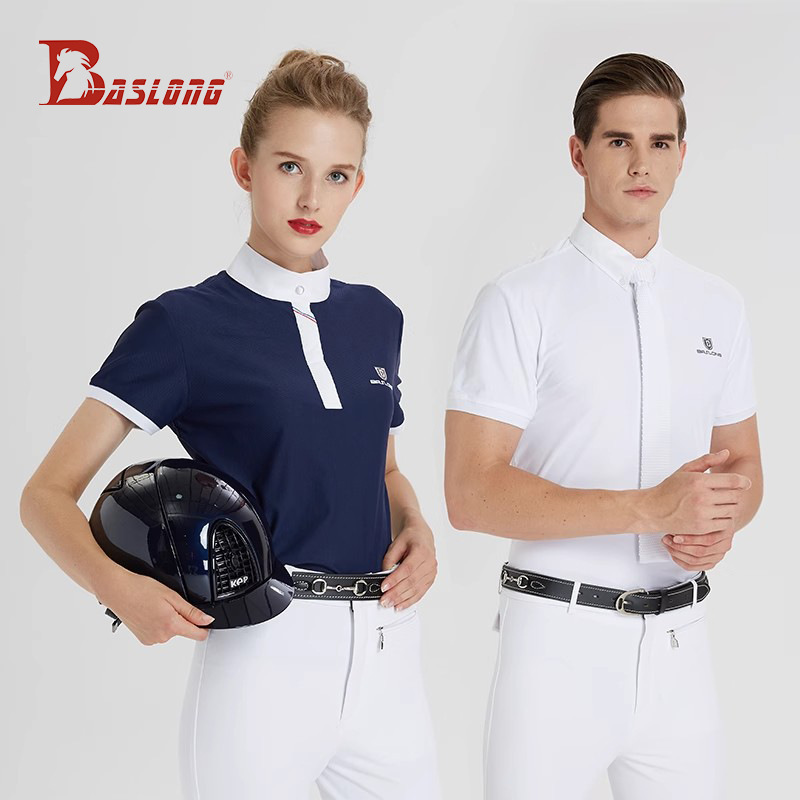 Polo Shirt Equestrian - เสื้อโปโลสำหรับขี่ม้า แขนสั้น สำหรับผู้ชายและผู้หญิง ชุดนักขี่ม้า สำหรับการแข่งขันขี่ม้า