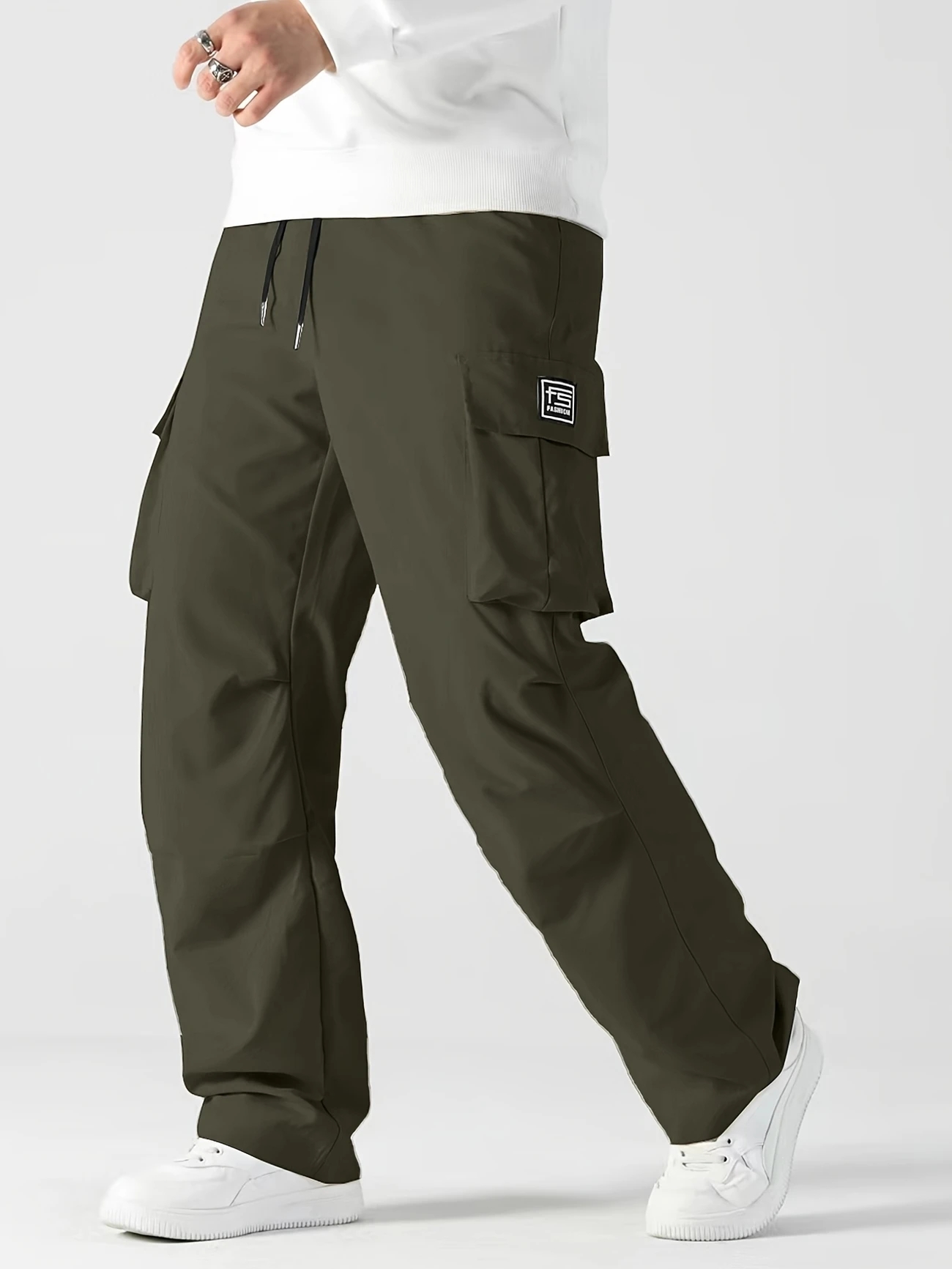Outdoor Sport Hiking Pants - กางเกงจ็อกเกอร์ลำลองผู้ชายทรงหลวมสไตล์คาร์โก้สำหรับฤดูใบไม้ร่วง กางเกงวอร์มมีเชือกผูกเอวทรงแบ็กกี้ กางเกงขายาวสำหรับเดินป่าและกิจกรรมกลางแจ้ง ผ้าทวิลล์ กางเกงกีฬาผู้ชาย