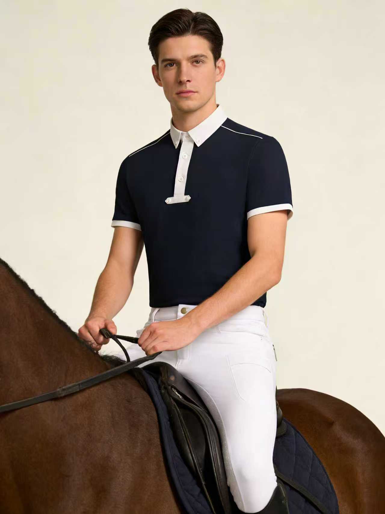 เสื้อโปโลถักสำหรับนักขี่ม้าชาย - Polo Shirt Equestrian บทวิจารณ์และราคา