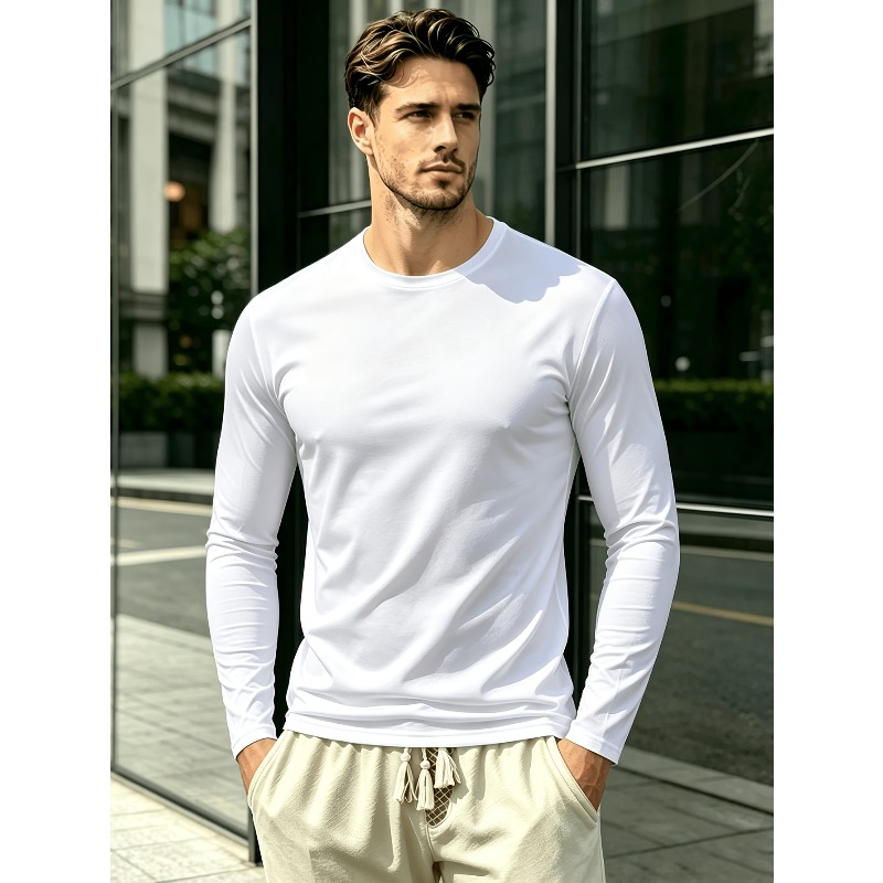 เสื้อยืดแขนยาวคอกลมสีพื้น เสื้ - Outdoor Sports บทวิจารณ์และราคา