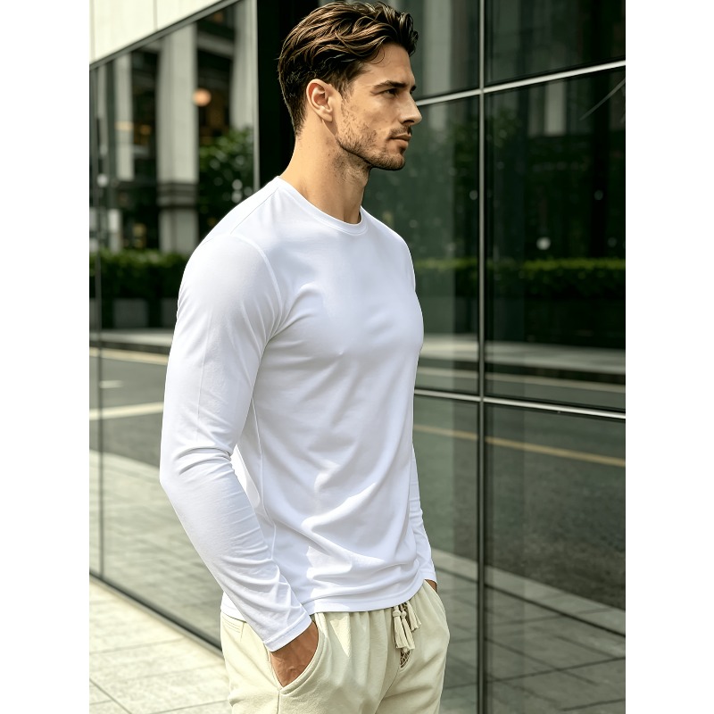 เสื้อยืดแขนยาวคอกลมสีพื้น เสื้ - Outdoor Sports บทวิจารณ์และราคา