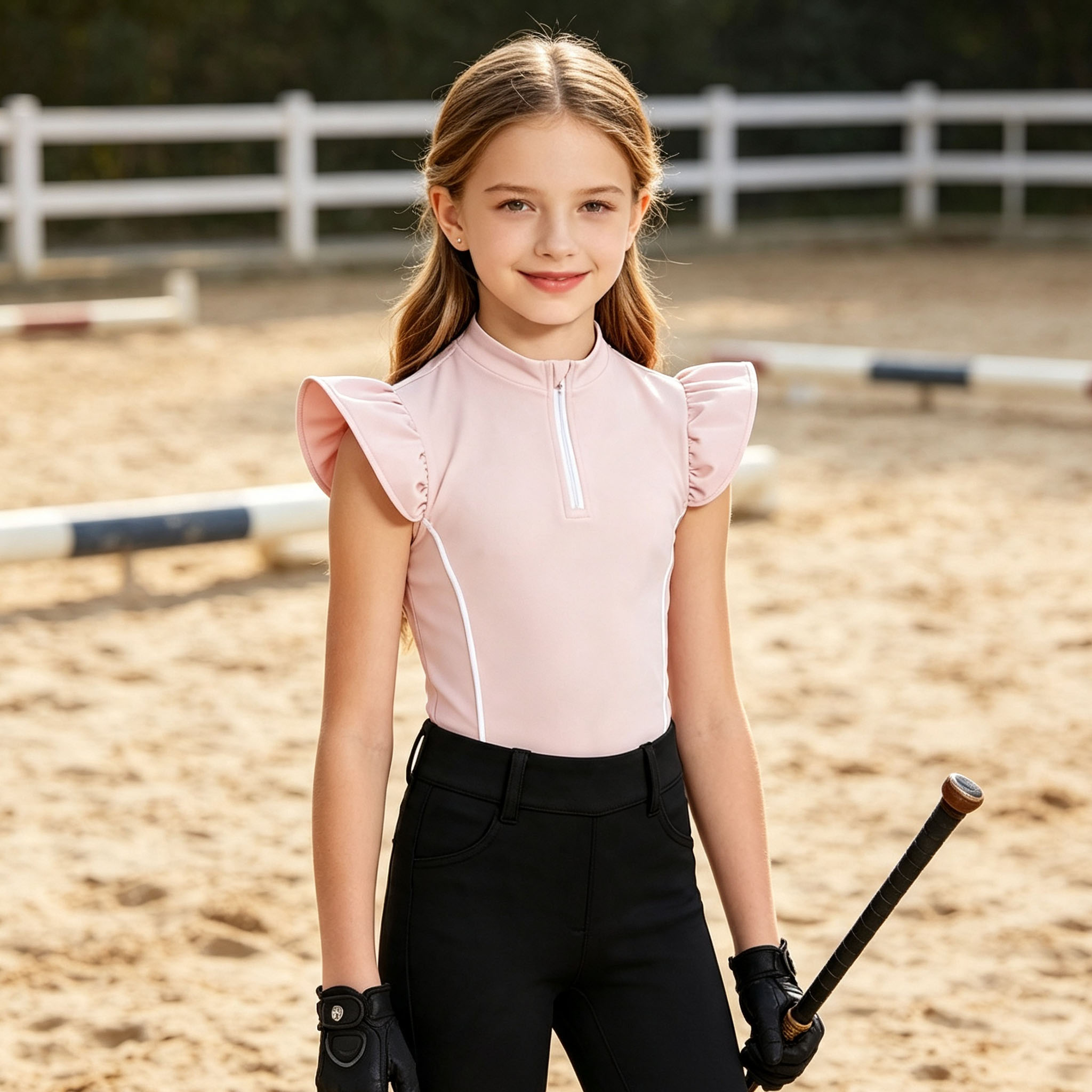 เสื้อขี่ม้าสำหรับเด็กผู้หญิง เ - Polo Shirt Equestrian บทวิจารณ์และราคา
