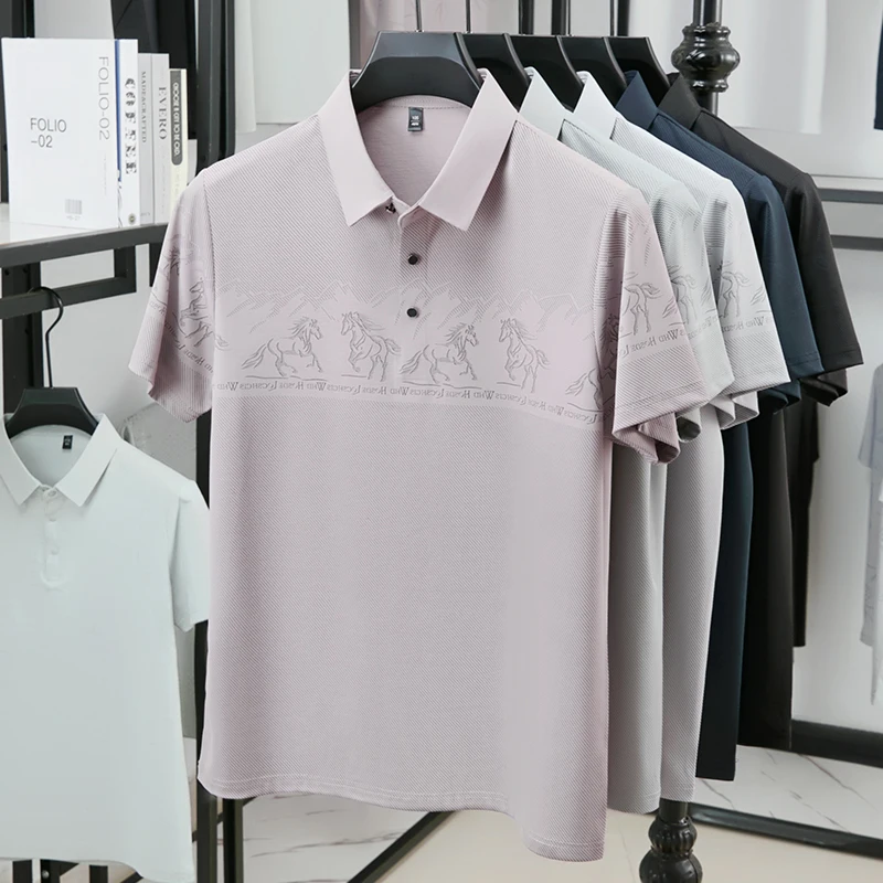 เสื้อโปโลชายพิมพ์ลายขี่ม้าครึ่ - Polo Shirt Equestrian บทวิจารณ์และราคา