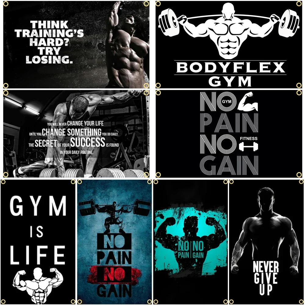 GYM ธงข้อความป้ายสโลแกนออกกําล - Outdoor Sport Club บทวิจารณ์และราคา